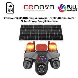 Cenova CN-8510G 8mp 4 Kameralı 3 Ptz 4G Sim Kartlı Solar Güneş Enerjili Kamera Cenova CN-8510G 8mp 4 Kameralı 3 Ptz 4G Sim Kartlı Solar Güneş Enerjili Kamera